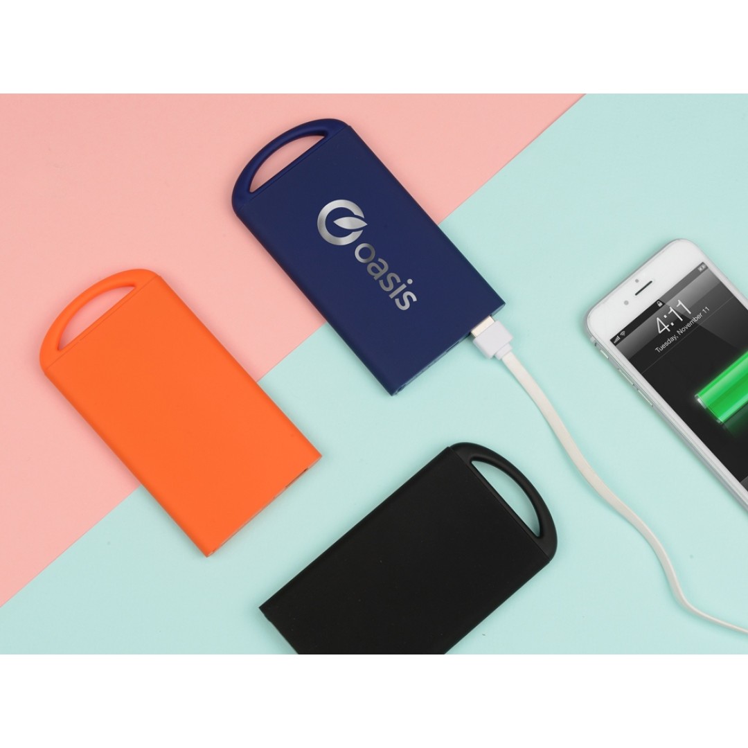 Портативное зарядное устройство "Shine" с зеркальной гравировкой, 4000 mAh, оранжевый