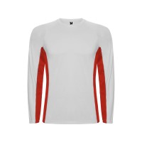 Футболка "Shanghai " мужская с длинным рукавом, белый/красный