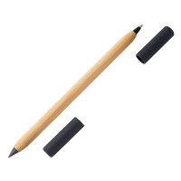 Вечный карандаш и ручка из бамбука "Black bamboo", натуральный и черный