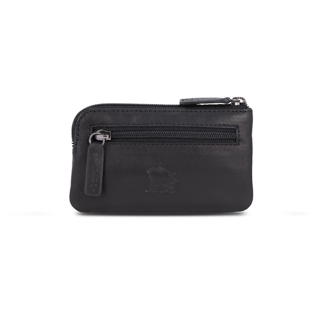 Ключница Mano "Don Romeo" с RFID защитой, натуральная кожа в чёрном цвете, 11,5 х 1 х 6,5 см