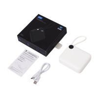 Внешний аккумулятор со встроенным кабелем «Liri», QC/PD, 10000 мАч, теплый белый