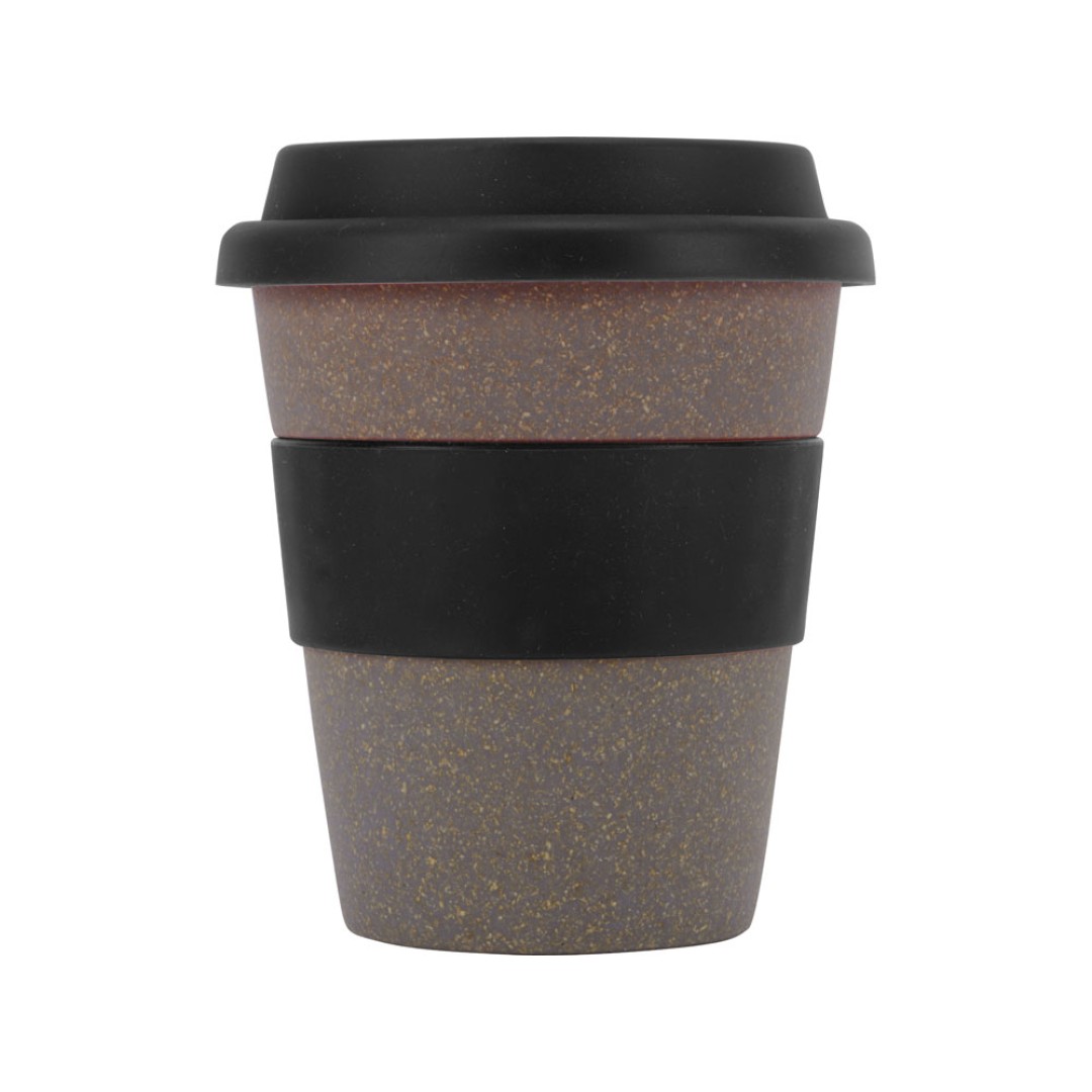 Стакан с силиконовой крышкой "Cafe", черный