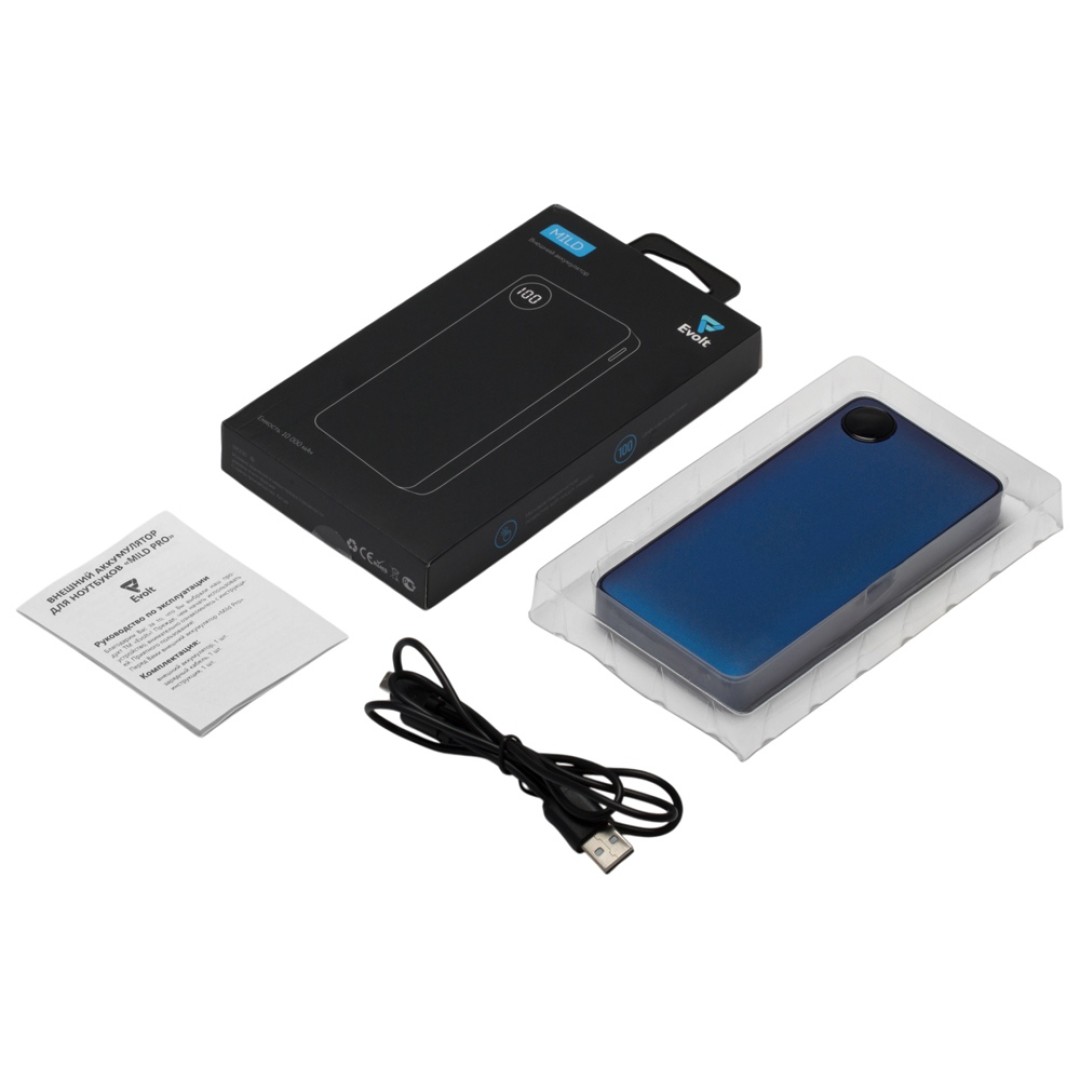 Внешний аккумулятор с дисплеем «Mild», 10 000 mAh, синий