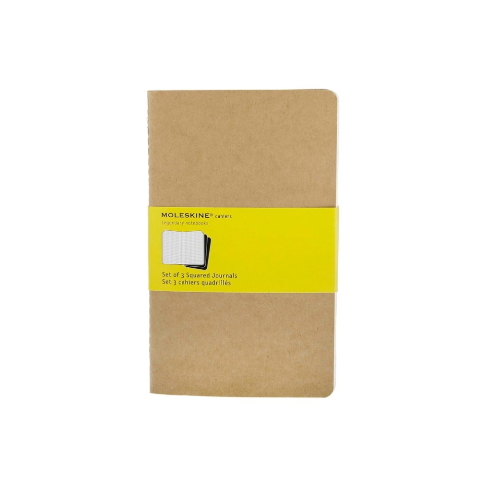 Записная книжка Moleskine Cahier (в клетку, 3 шт.), Large (13х21см), бежевый