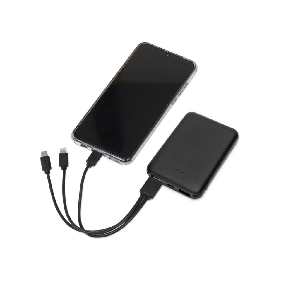 Портативное зарядное устройство"Grind", 5000 mAh, черный