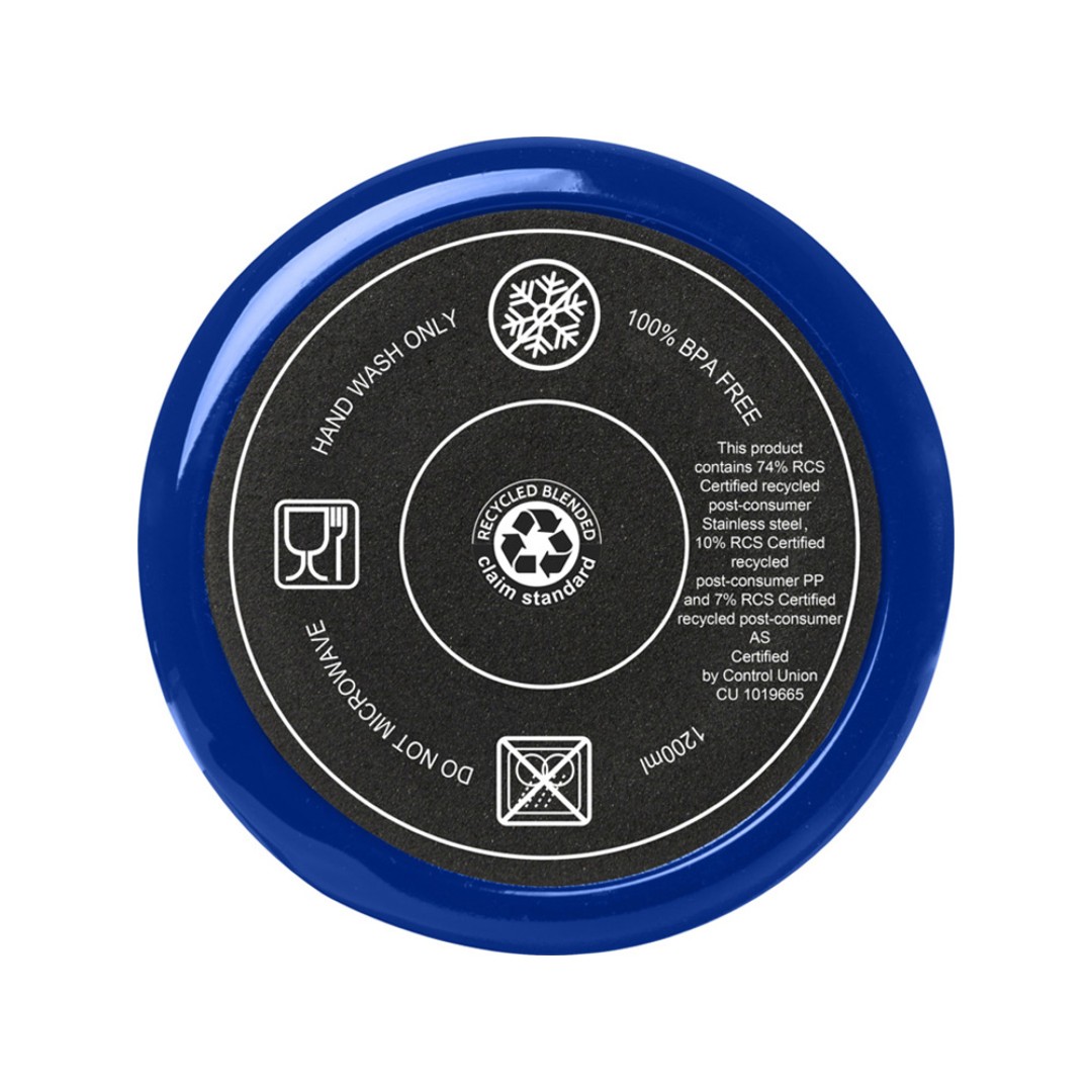 Melbourne кружка 1200 мл, сертифицированная согласно RCS, с соломинкой - Ярко- синий