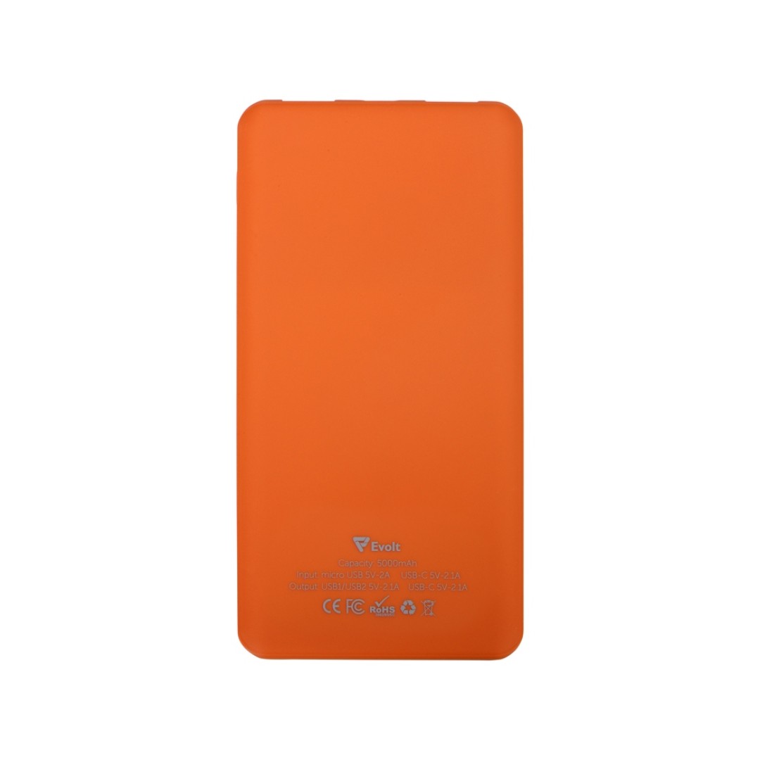 Портативное зарядное устройство «Reserve» с USB Type-C, 5000 mAh, оранжевый