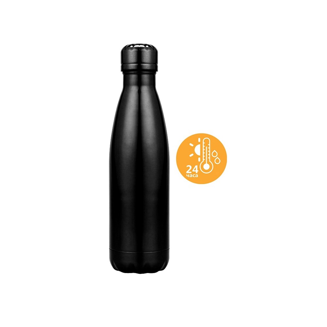 Подарочный набор с зонтом и термобутылкой в шопере, черный