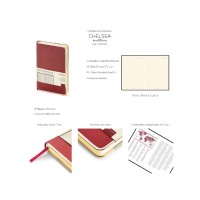 Ежедневник А5 недатированный «Chelsea», красный (золотистый кант и срез) (Р)
