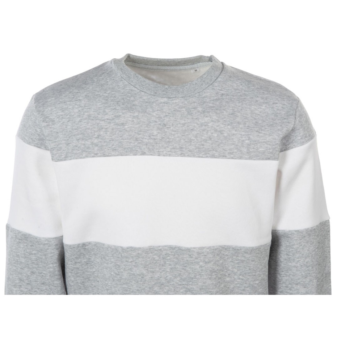 Свитшот блокинг «Edinburgh», серый меланж/белый, мужской