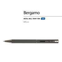 Ручка "Bergamo" шариковая автоматическая, серый металлический корпус, 0,7 мм, синяя
