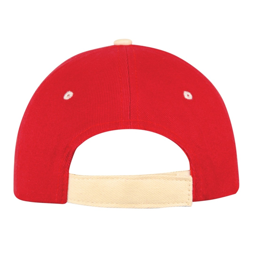Бейсболка "New Castle" 6-ти панельная, красный/натуральный