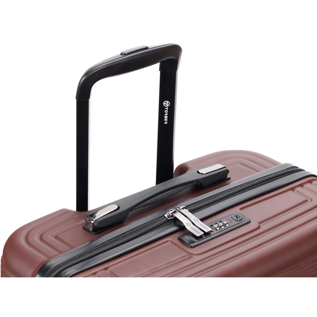 Чемодан TORBER Onego, бордовый, ABS-пластик, 79,5 х 51 х 29 см, 103 л