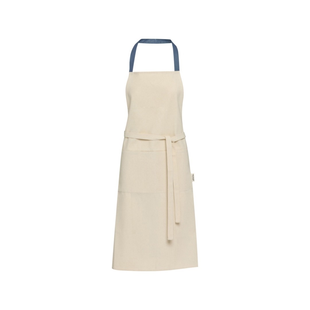 Nia фартук из переработанного хлопка плотностью 200 г/м2 - Синий ледяной