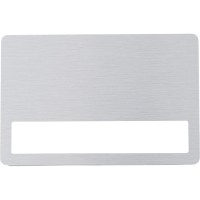 Бейдж металл+ загибушка прозрачная, 90х60мм, серебристый