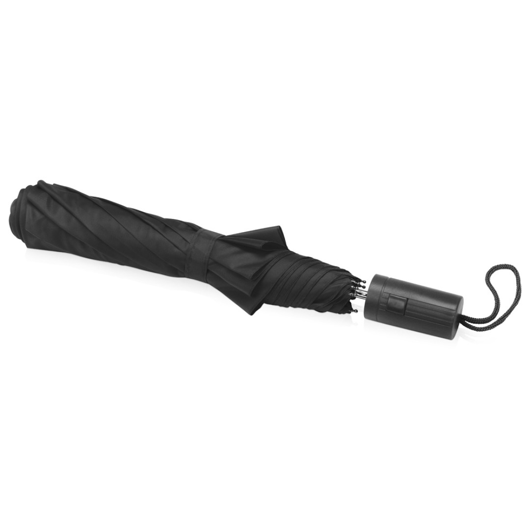 Зонт складной "Tulsa", полуавтоматический, 2 сложения, с чехлом, черный