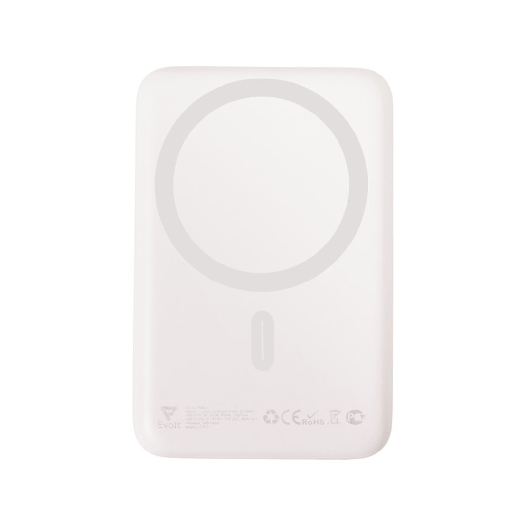 Магнитный внешний беспроводной аккумулятор «Polarix», QC/PD, 10000 мАч, слоновая кость