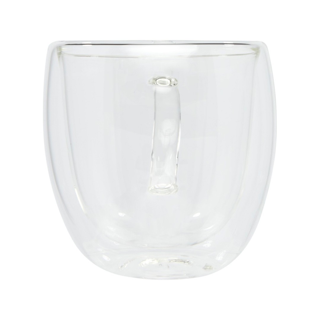 Стеклянный стакан Manti объемом 250 мл с двойными стенками и подставкой из бамбука, 2 шт. , natural