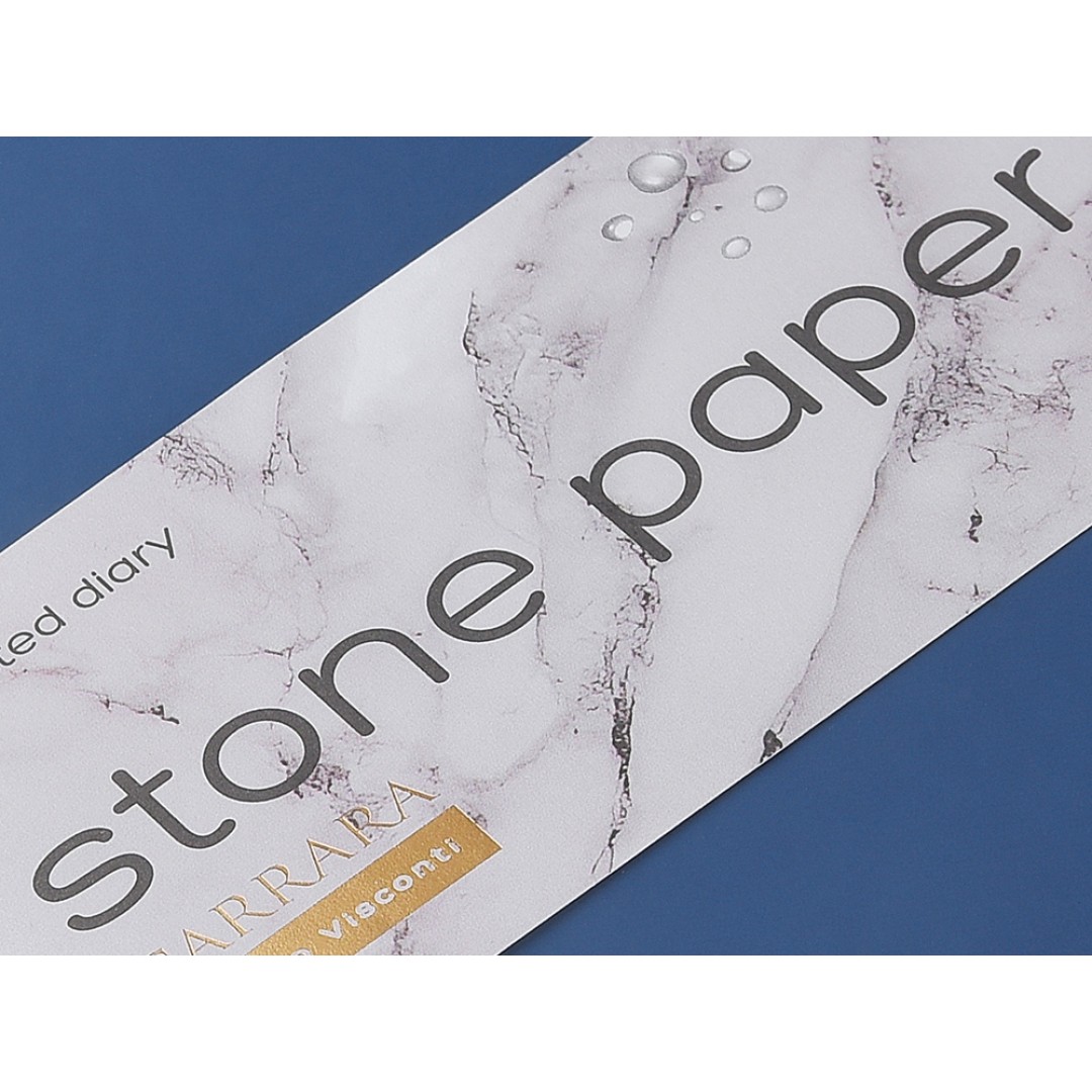 Ежедневник с каменной бумагой недатированный А5 "Carrara", темно-синий