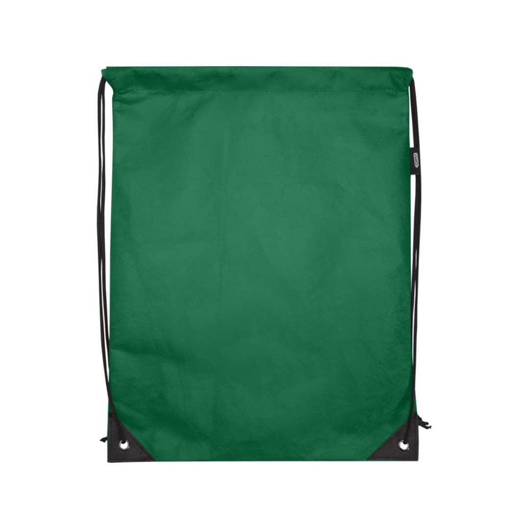 Рюкзак-мешок  на шнурке «Evergreen» из переработанного нетканого материала, зеленый