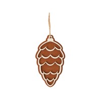 Подвеска шишка с цветной подложкой, коричневая подложка