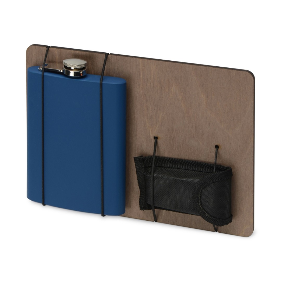 Подарочный набор "Путешественник" с флягой и мультитулом, синий