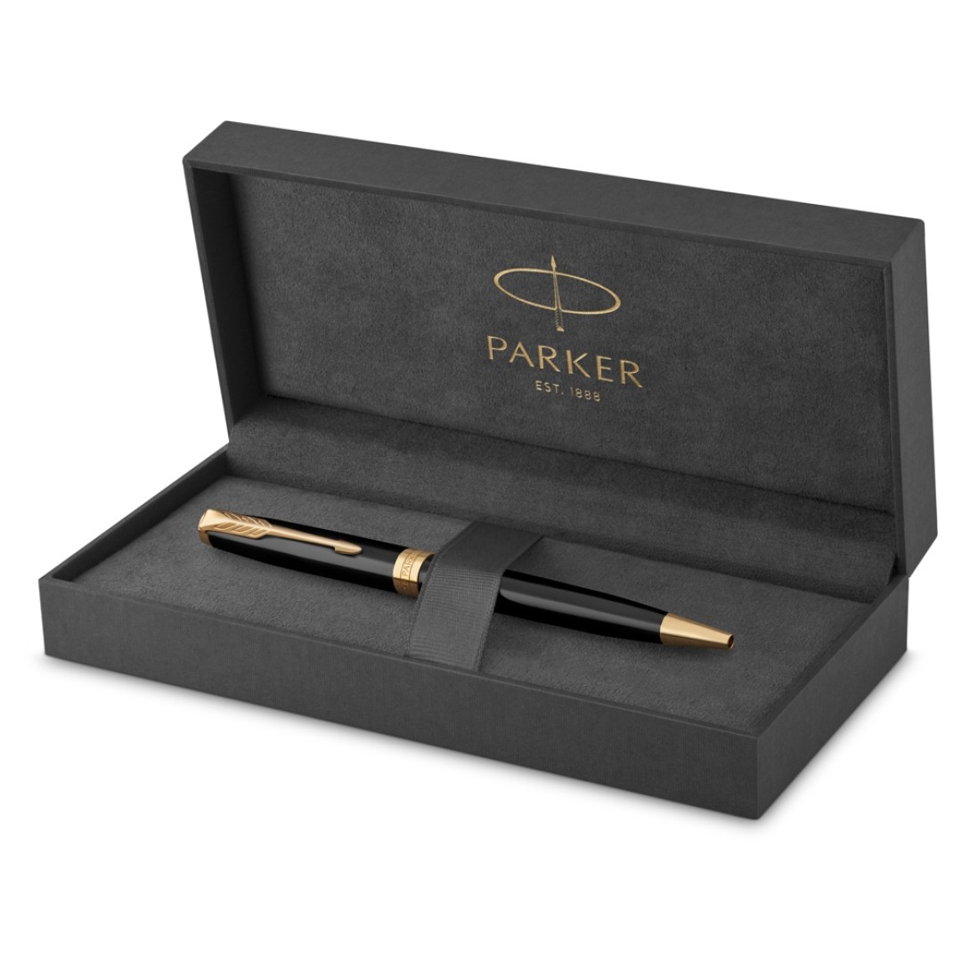 Ручка шариковая «Parker Sonnet Core Black Lacquer GT», черный/золотистый