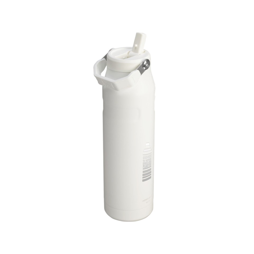 Бутылка для воды объемом 1,06 литра с откидной трубочкой Stanley IceFlow™ 2.0 - Frosted white