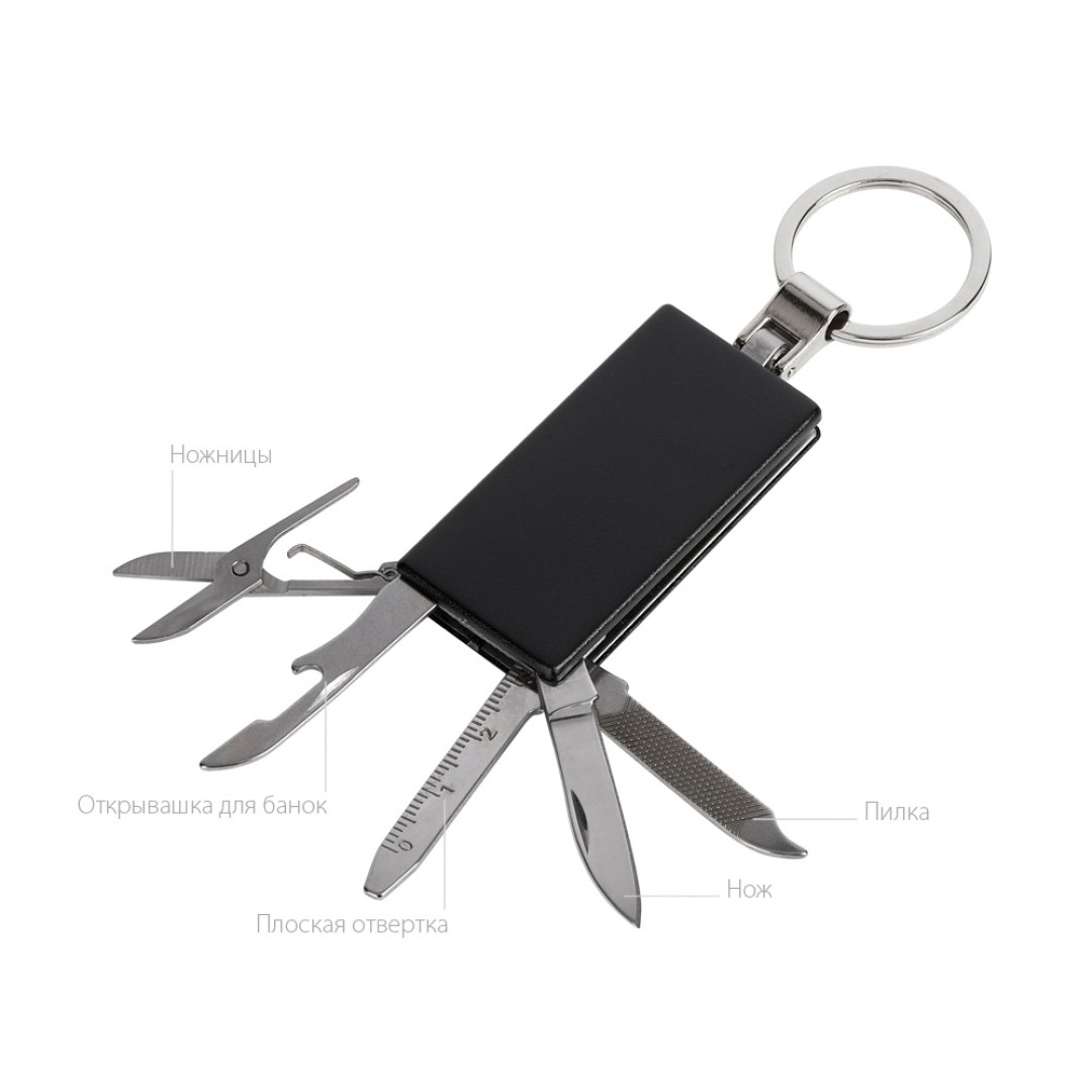 Мультитул-брелок 5-в-1 «Badge», черный