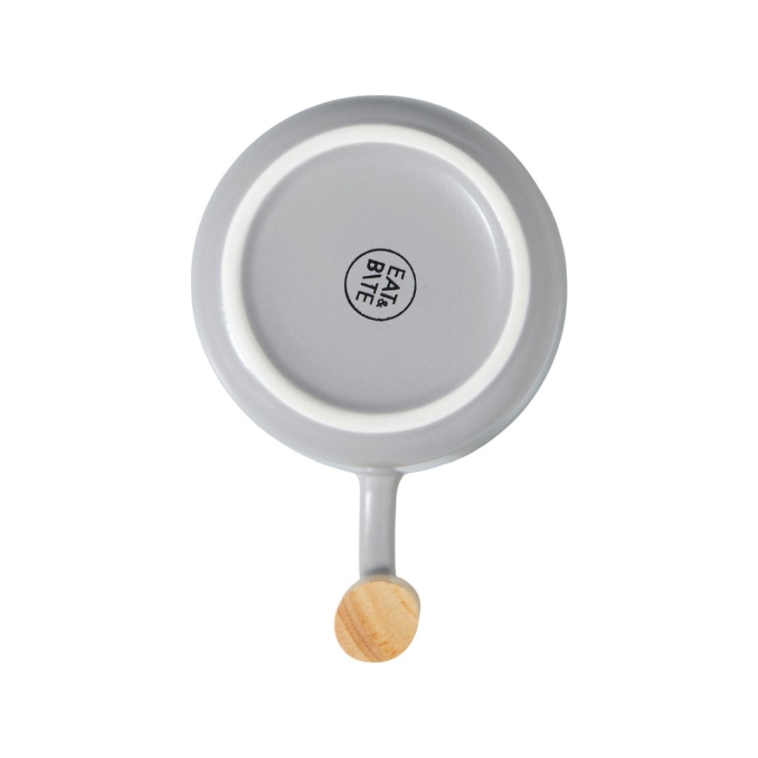 Кружка с ручкой и крышкой из каучукового дерева Jeny, серый