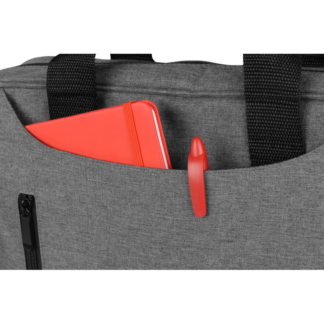 Сумка для ноутбука Wing с вертикальным наружным карманом, серый