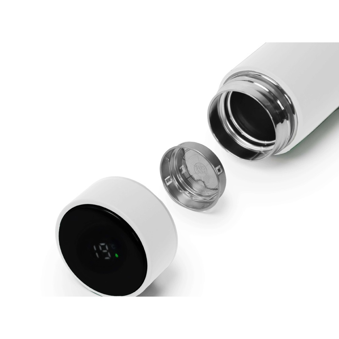 Термос FAMILY MARK LED, soft touch (Белый)