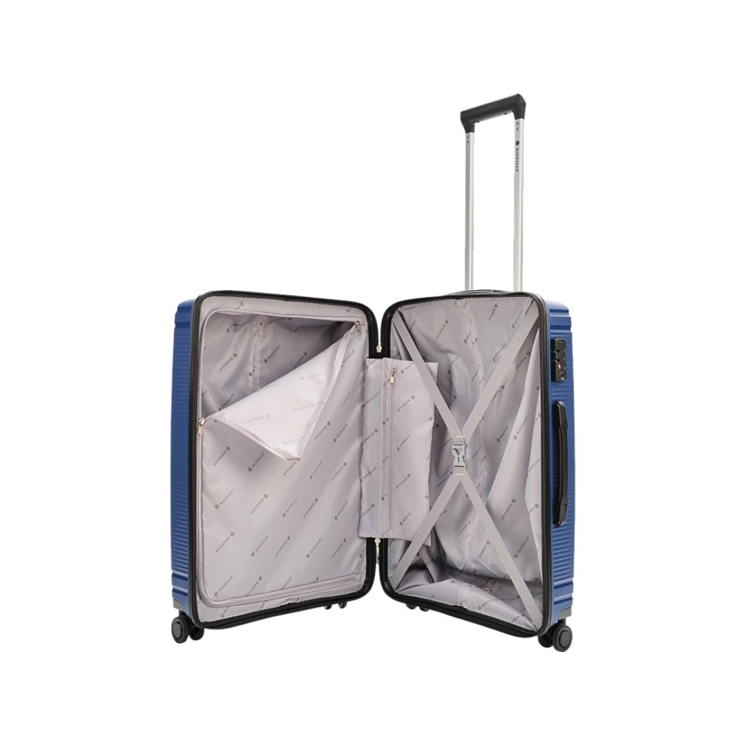 Чемодан 4-х колесный, Magellan, TRINIDAD, 70л, синий металлик