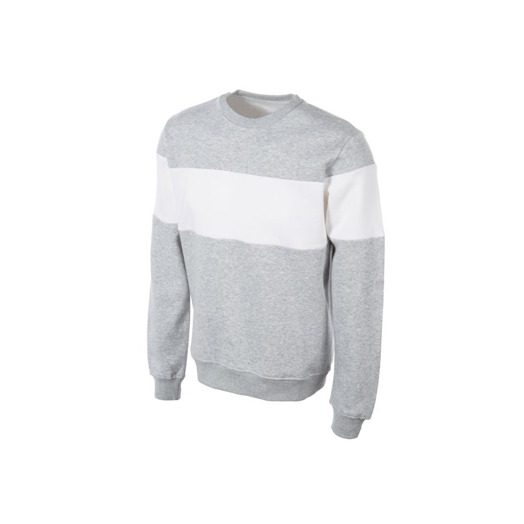 Свитшот блокинг «Edinburgh», серый меланж/белый, мужской