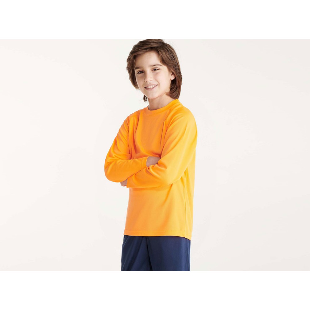 Футболка "Montecarlo " мужская с длинным рукавом, неоновый оранжевый