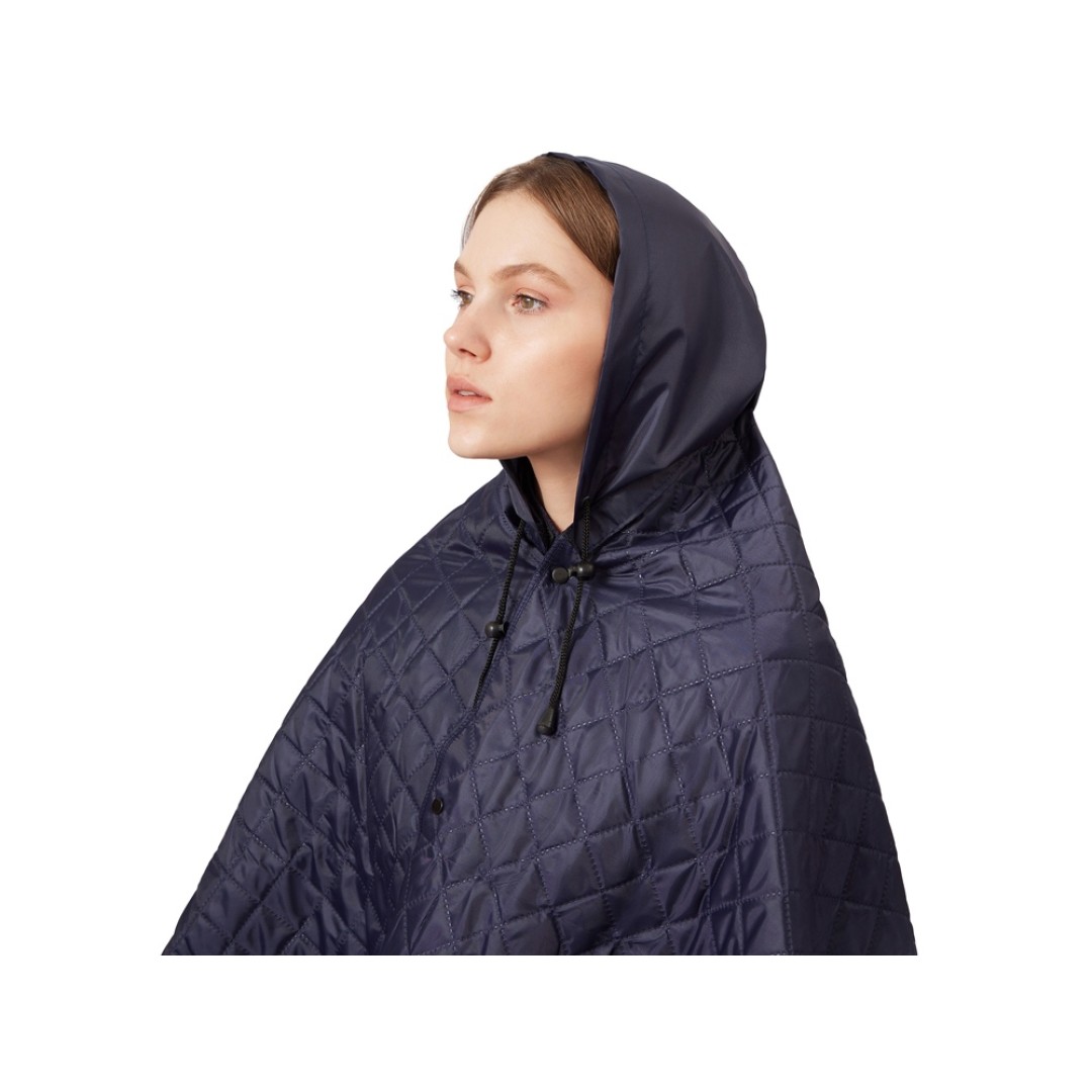 Пончо Cappy с капюшоном на липучке в мешке, темно-синий