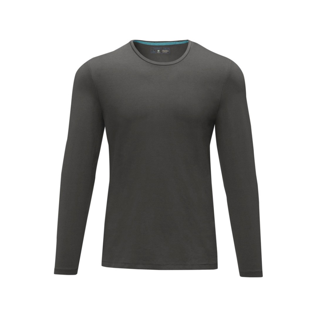 Ponoka мужская футболка из органического хлопка, длинный рукав, storm grey