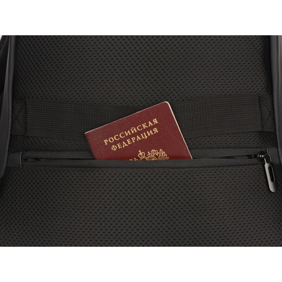 Рюкзак Glam для ноутбука 15'' из мягкой экокожи, черный