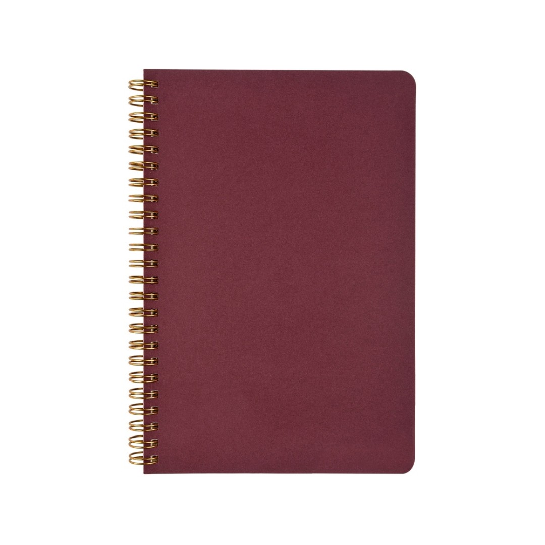 Бизнес тетрадь на гребне А5 "Pragmatic", 60 листов в клетку, бордовый