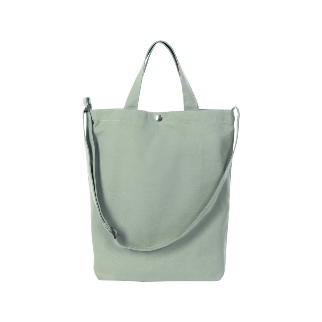 Сумка Helfer из хлопка на кнопке с регулирующейся лямкой, оливковый