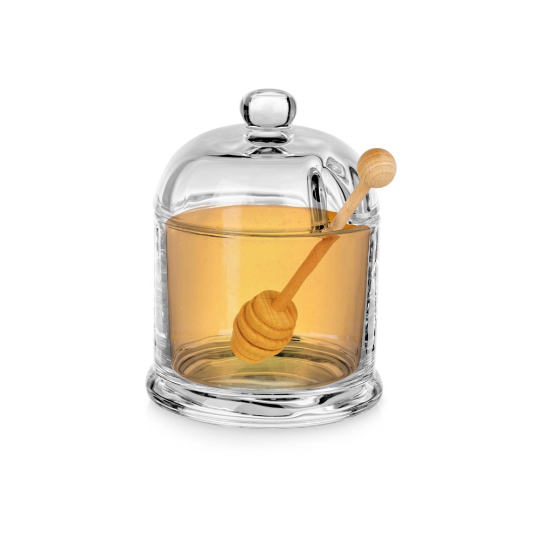 Стеклянная емкость для меда с ложкой "Vira"