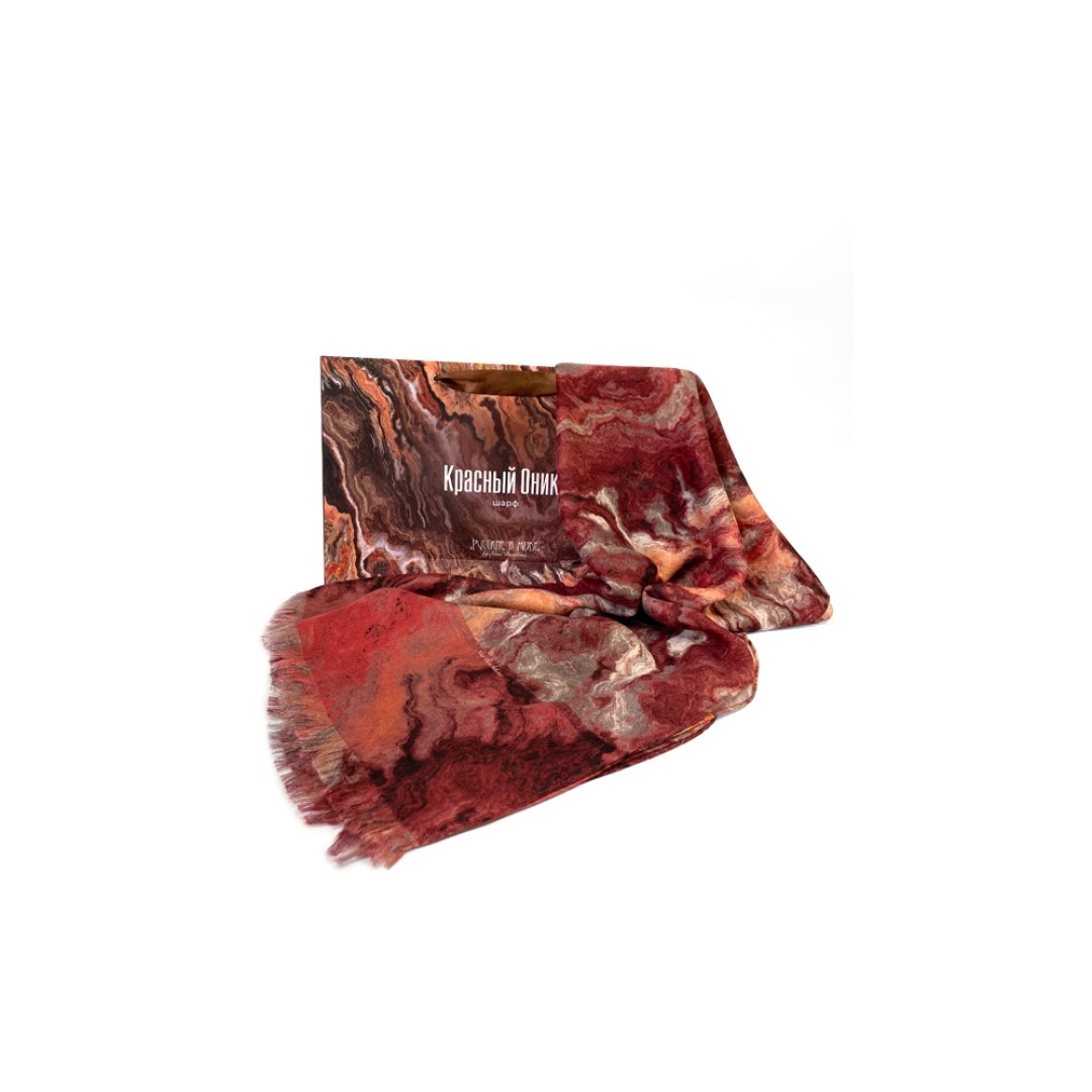 Мужской шарф "Красный Оникс"