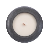 Круглая свечка в бетоне, фитиль дерево, oud wood