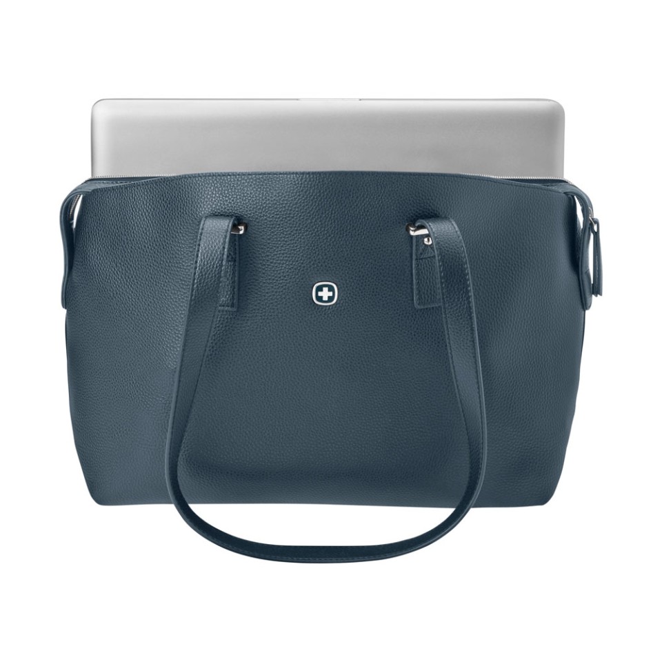 Сумка женская WENGER RosaElli с карманом для ноутбука 14", синяя, полиэстер, 37 x29x19 см