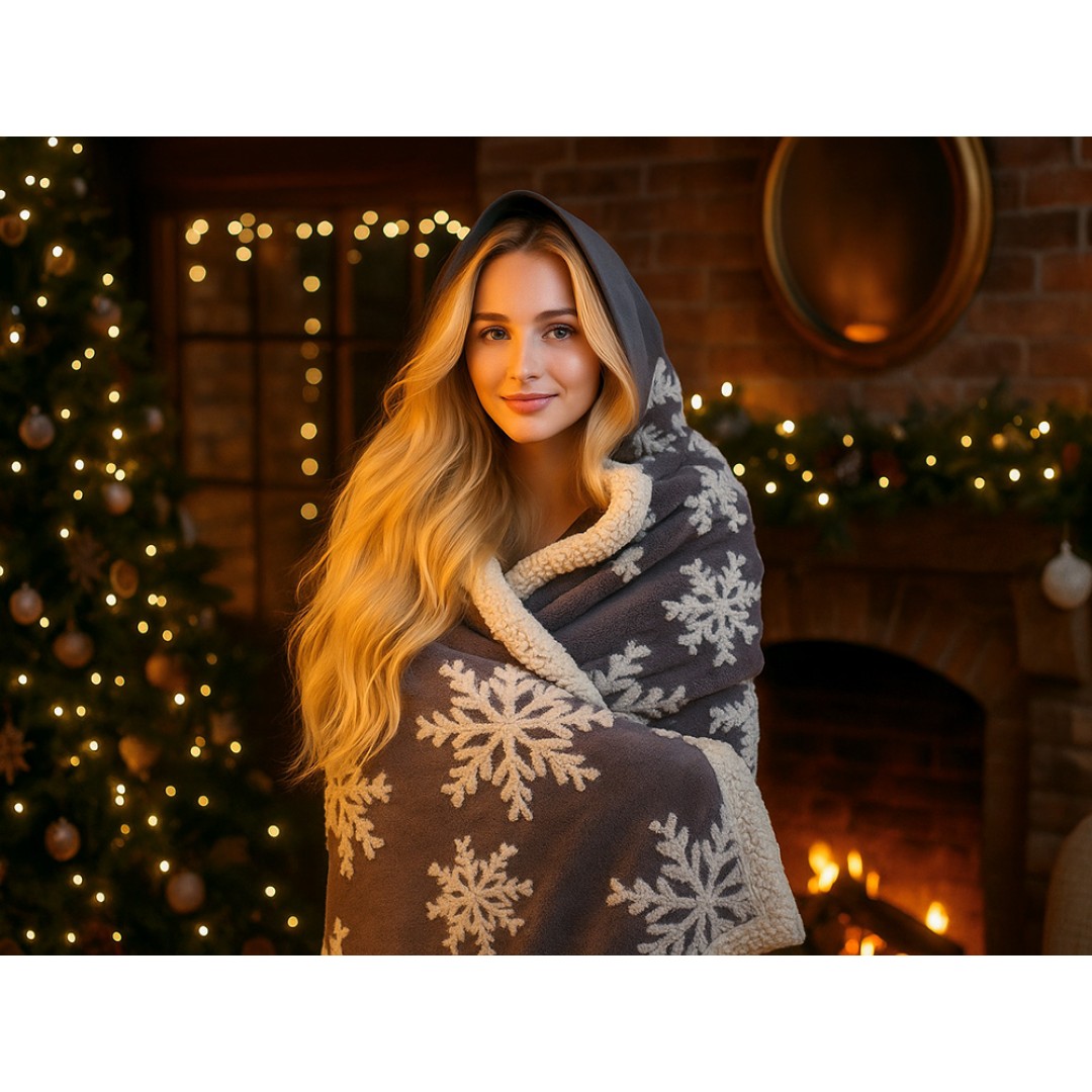 Плед Snowflake новогодний