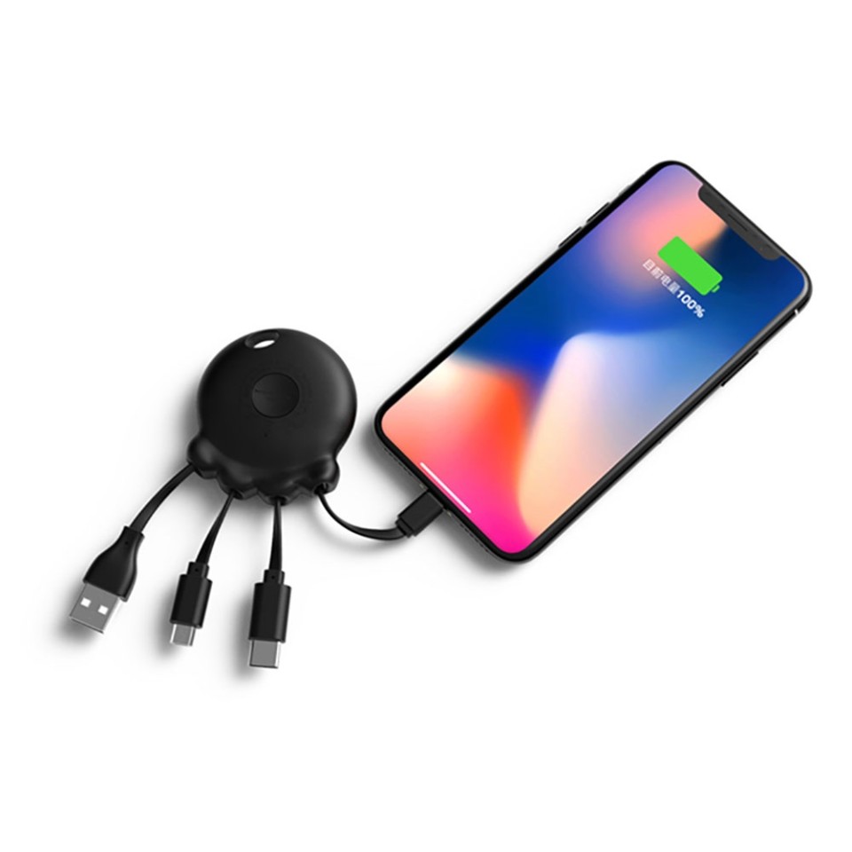 Портативное зарядное устройство «Octopus Booster», 1000 mAh, черный