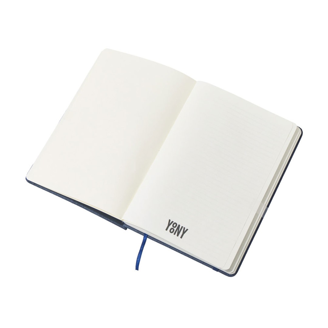 Набор блокнот А5 с магнитным держателем для ручки и подставкой для телефона и металлической шариковой ручкой "NotaBene", темно-синий