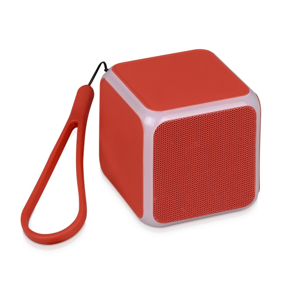 Портативная колонка «Cube» с подсветкой, красный