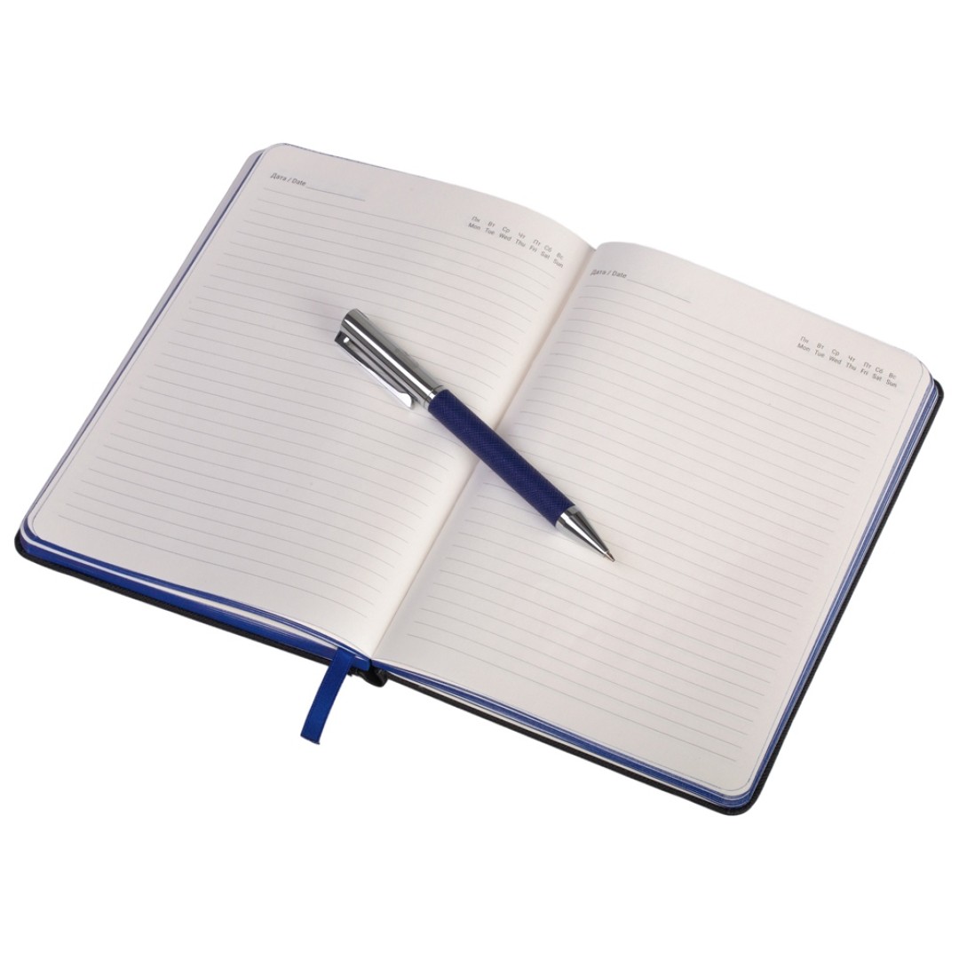 Бизнес блокнот "Bossy" с ручкой, черный и синий