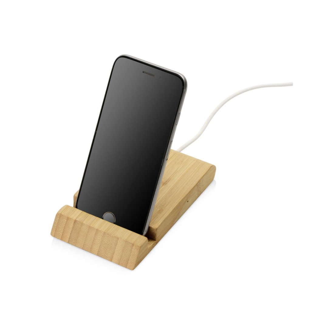 Беспроводное зарядное устройство из бамбука «Jetty», 10 Вт, натуральный